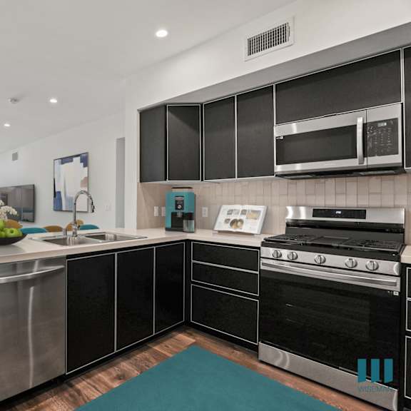 open-concept kitchen with countertop bar