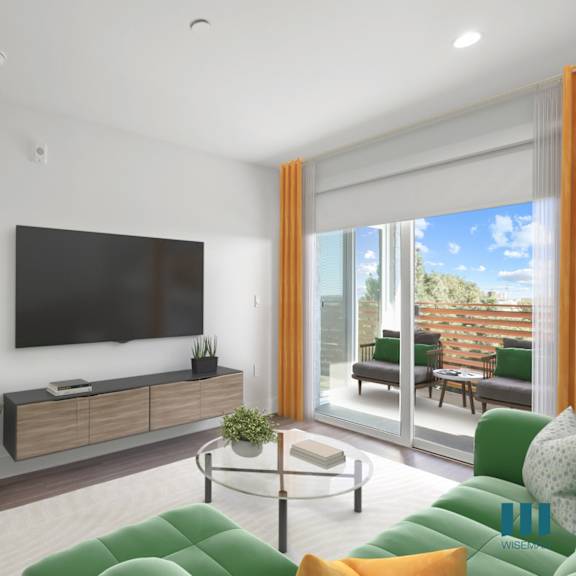 entryway and living room with a patio