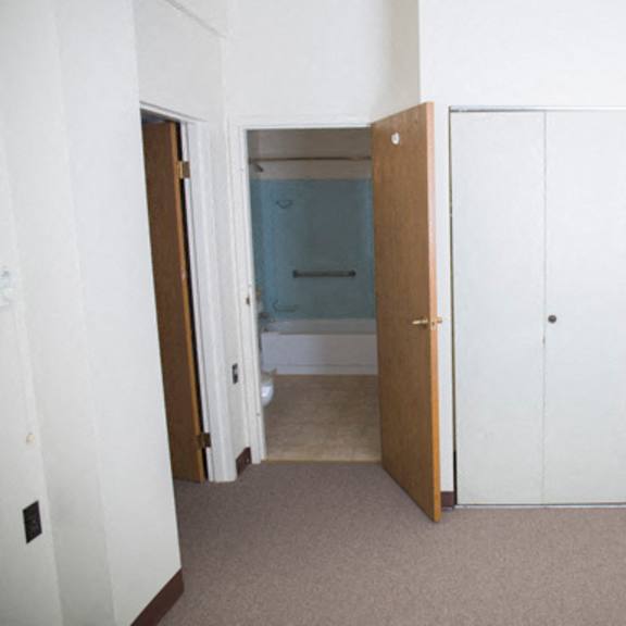 the roosevelt apartments - one-bedroom, one-bath units – buffalo, new york – high-rise - closet – master - storage – carpet - handrails - ask for a tour – pet friendly