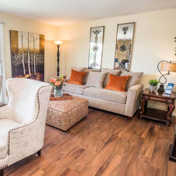 olde towne village apartments – living room – snack bar - kenmore school district - air conditioner - appliances included - 24 hour emergency maintenance – ask for a tour - pet friendly