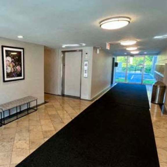 typical lobby at cultural gardens apartments