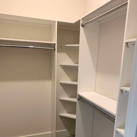 expansive walk-in closets at san sofia luxury apartments, ohio, 44113