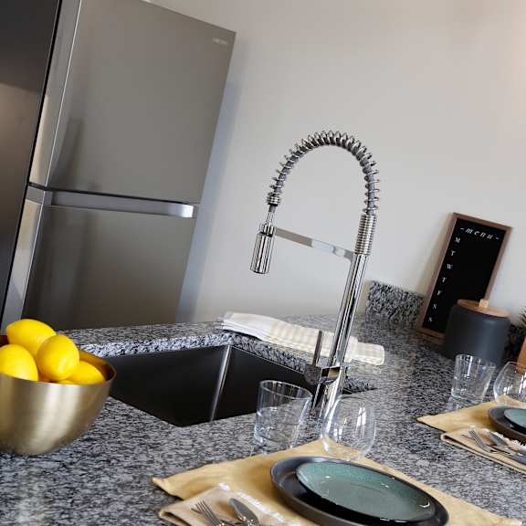 kitchen detail at san sofia luxury apartments , integrity realty llc, cleveland, 44113
