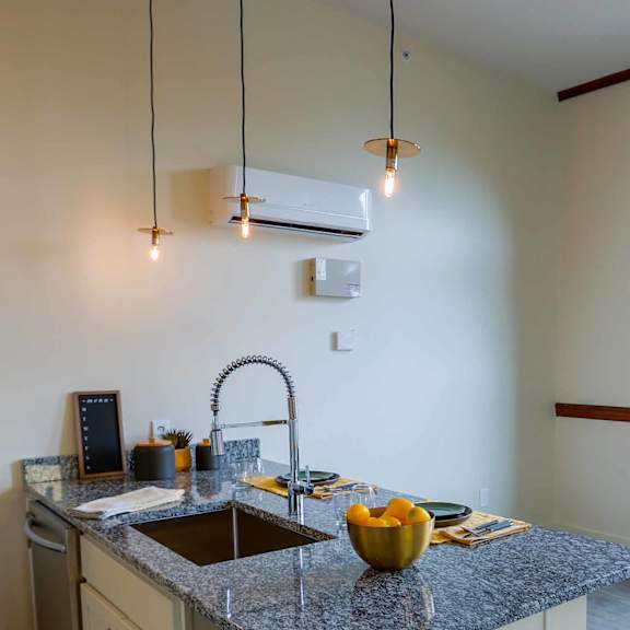 kitchen view at san sofia luxury apartments , integrity realty llc, cleveland, oh