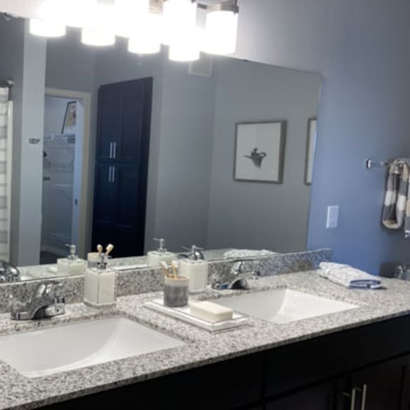 bathroom with double sink vanity