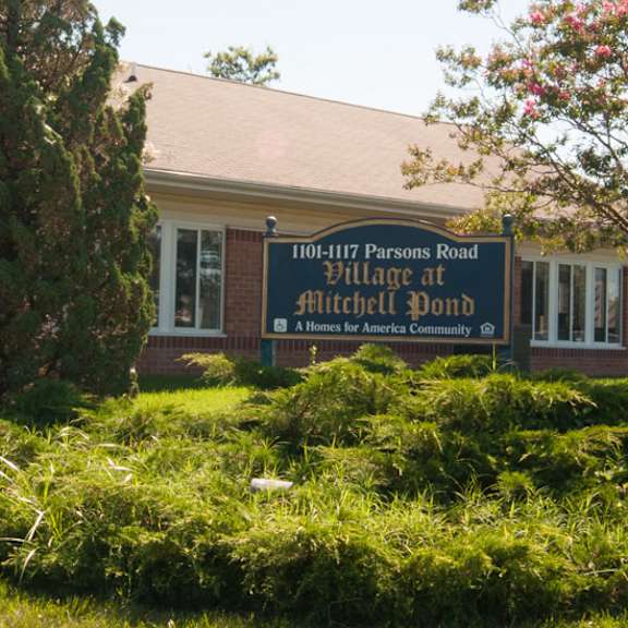 village at mitchell pond community entrance