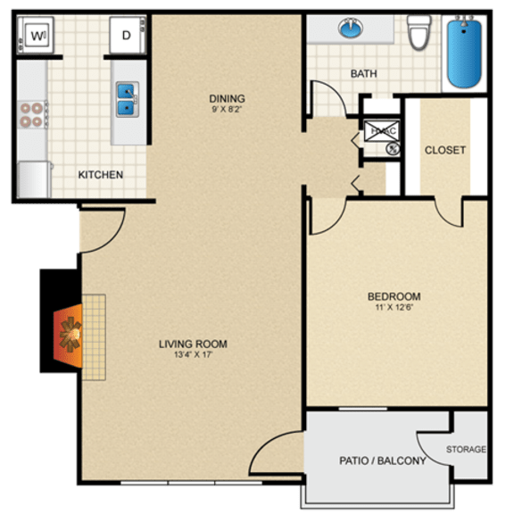 Thumbnail 1 of 9 1 bedroom, 1 bathroom at Highland Park Apartment Homes, Kansas, 66214