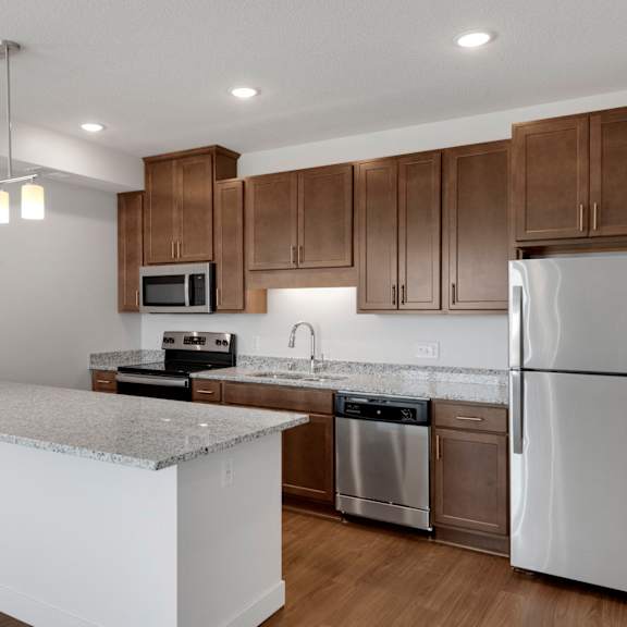fully equipped kitchen at sonder house, minnesota
