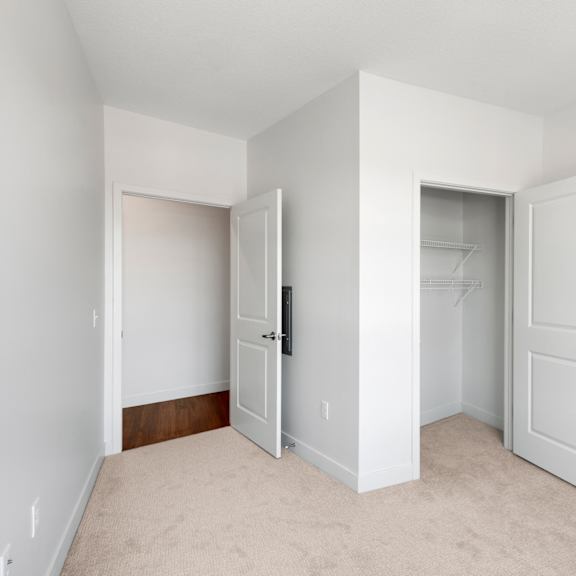 bedroom with closet at sonder house, brooklyn center, minnesota