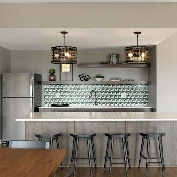 island kitchen at sonder house, minnesota, 55430