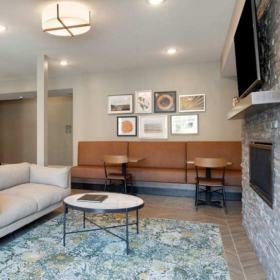 living and kitchen view at sonder house, brooklyn center, minnesota
