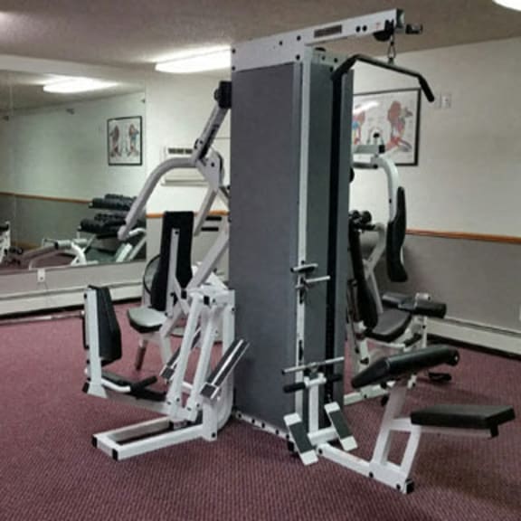 fitness area with workout equipment