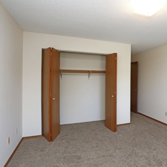 bedroom with large closet