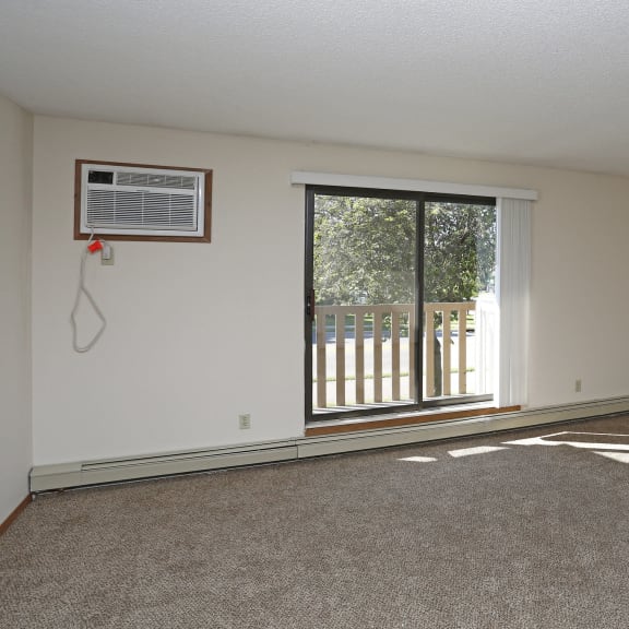 living room with porch area