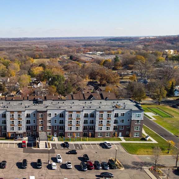 aerial view at the quill 55+ apartments, hastings, minnesota