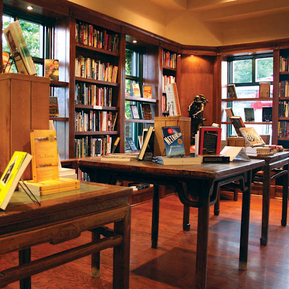 a bookstore at eagleview town center with beautiful books on display near claremont on the square apartments in exton, pa.