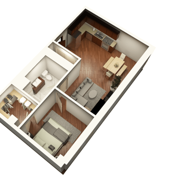Thumbnail 1 of 2 1 Bed 1 Bath 719 sqft Floor Plan at Somerset Place Apartments, Illinois, 60640
