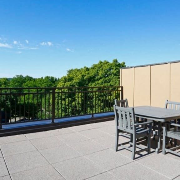 rooftop deck with seating