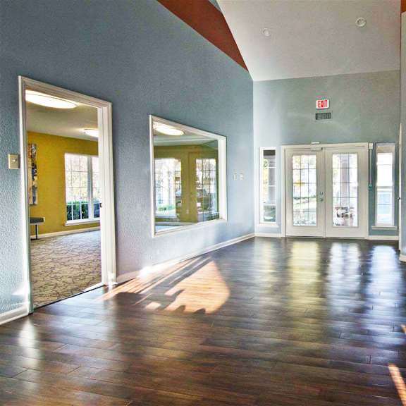 yoga room at willow ridge apartments in charlotte