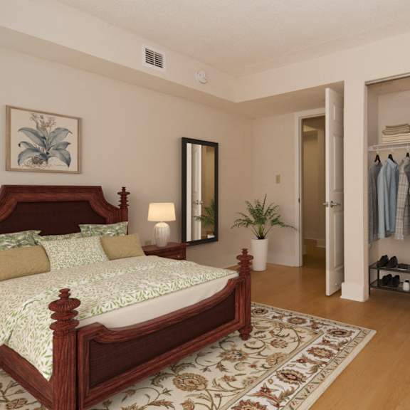 bedroom decorated
