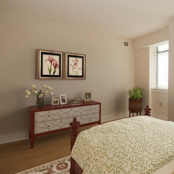 bedroom decorated