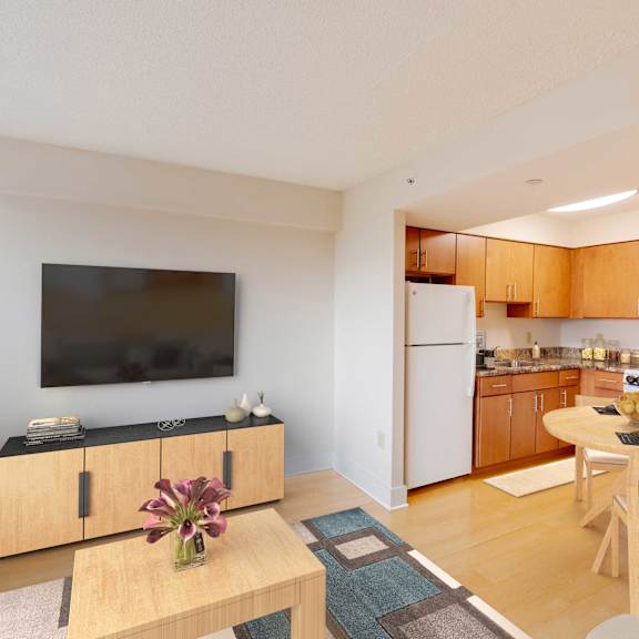 modern studio decorated