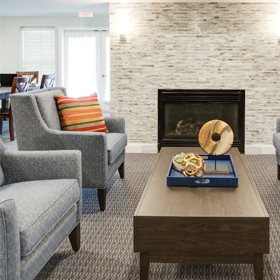 indoor fireplace and social area