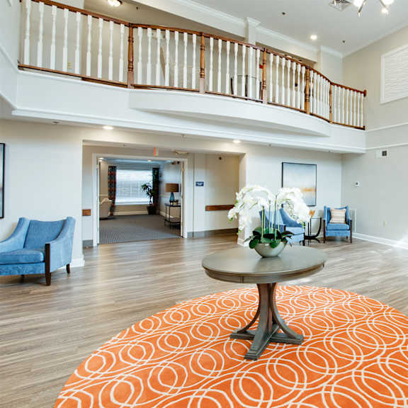 lobby with brand new decor accents