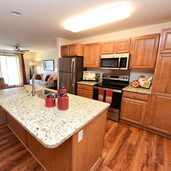 open concept kitchen with island