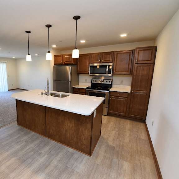 open concept kitchen with island