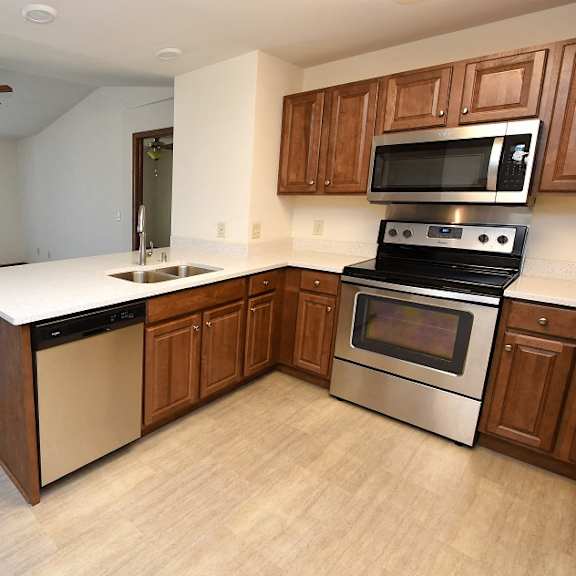 open concept kitchen with peninsula
