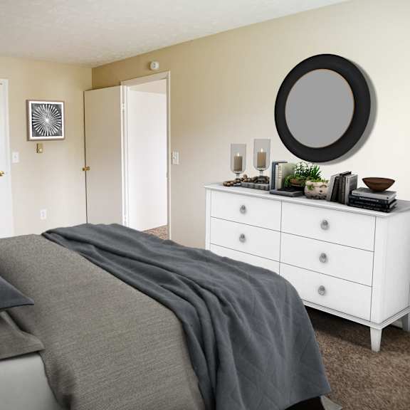 bedroom at crown station apartments, amelia, 45102