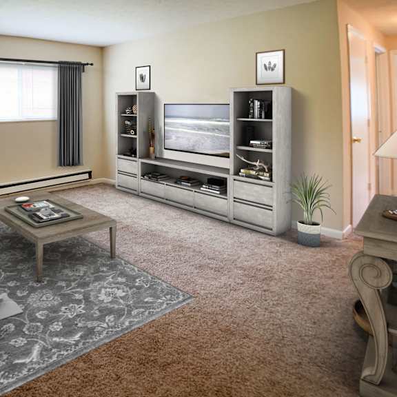 spacious living room at crown station apartments, amelia, oh, 45102