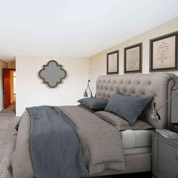 bedroom at woodhills apartments, west carrollton, ohio