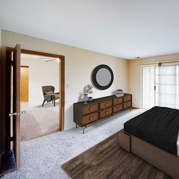 gorgeous bedroom at woodhills apartments, west carrollton, oh, 45449