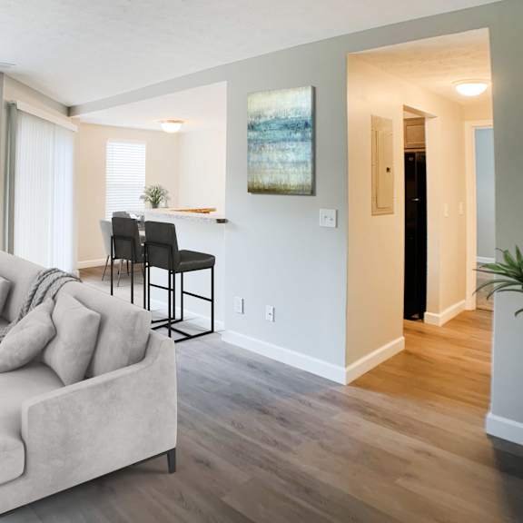 living area at woodhills apartments, ohio