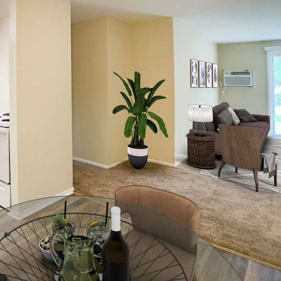 kitchen and living area  at barkley ridge apartments, southgate, ky, 41071