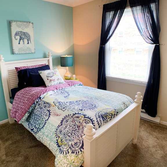 comfortable bedroom  at concord woods apartments, milford, oh