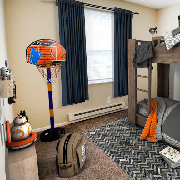 small bedroom  at concord woods apartments, milford, ohio