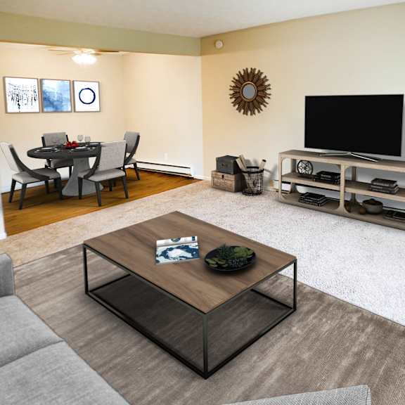 virtual living dinging room  at concord woods apartments, milford, ohio
