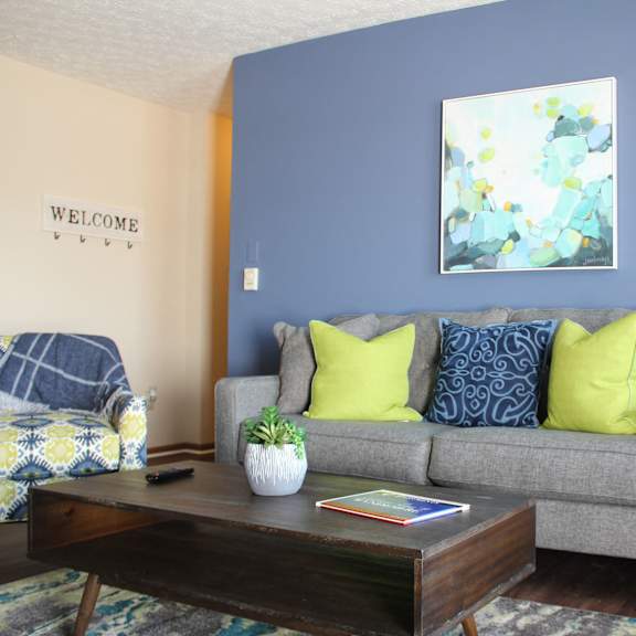 living area sofa at wyndemere apartments, franklin