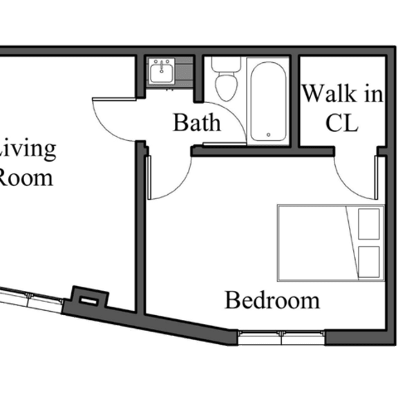 Thumbnail 1 of 9 1BR 1BA - FLOOR PLAN D - 972 HILGARD at The Hilgard, California, 90024