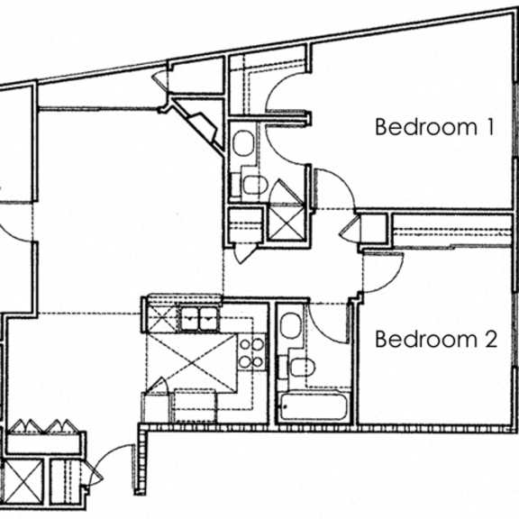 Thumbnail 1 of 53 3 Bedroom Floor Plan at Ashton Towers, Los Angeles, California