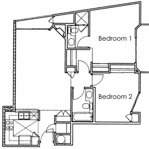 Thumbnail 3 of 26 2 Bed Floor Plan at Ashton Towers, Los Angeles