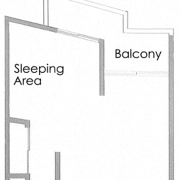 Thumbnail 1 of 11 Studio Apartment 1 bath Floor Plan at Park Rochester Apartments Westwood, Los Angeles, California