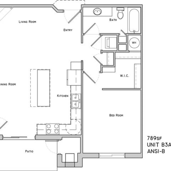 Thumbnail 2 of 2 Belgrave one bedroom one bathroom floor plan at The Flats at 84