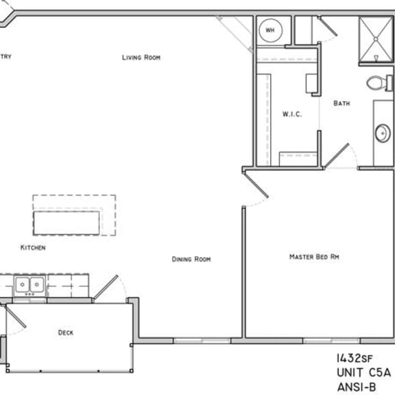 Thumbnail 2 of 2 Bloomsbury two bedroom two bathroom floor plan at The Flats at 84
