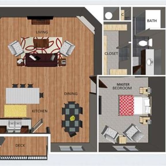Thumbnail 1 of 2 Bloomsbury two bedroom two bathroom floor plan at The Flats at 84
