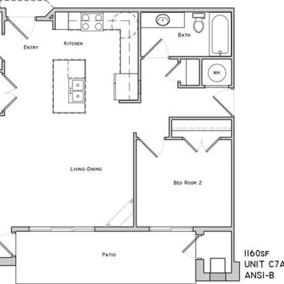 Thumbnail 2 of 2 Chelsea two bedroom two bathroom floor plan at The Flats at 84