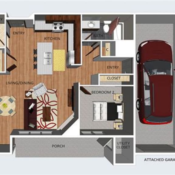 Thumbnail 1 of 2 Chelsea two bedroom two bathroom floor plan at The Flats at 84